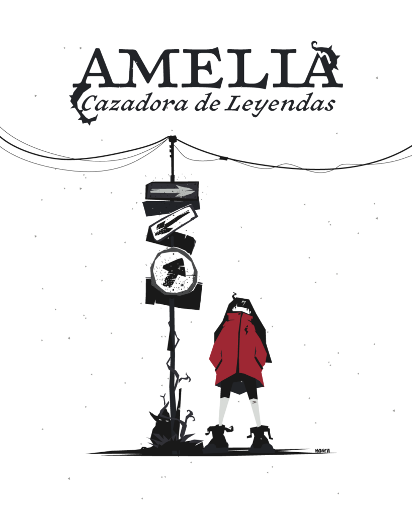 Novela gráfica Amelia Cazadora de Leyendas - Diseño de ilustración por Monfa